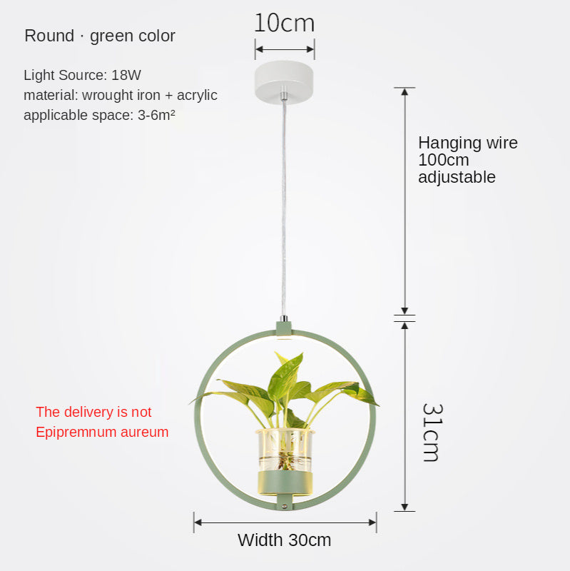 B107 Nordic Iron LED Chandelier – 3-Color Dimming Restaurant Pendant – Duvencioglu