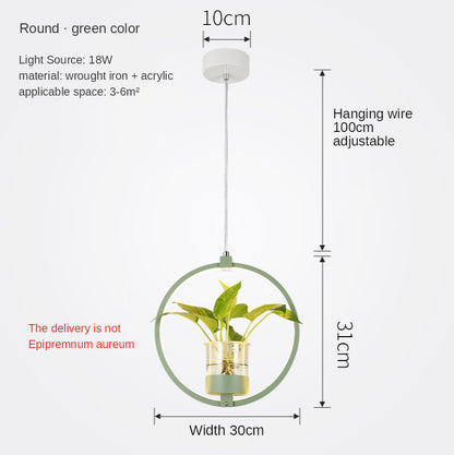 B107 Nordic Iron LED Chandelier – 3-Color Dimming Restaurant Pendant – Duvencioglu