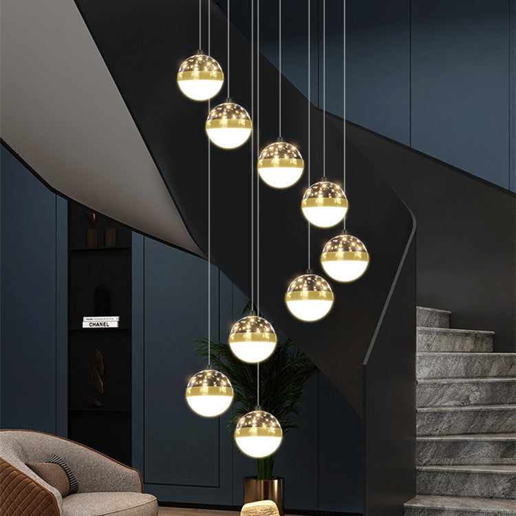 Nordic Luxury Duplex Staircase LED Chandelier – Model D6468 – Duvencioglu
