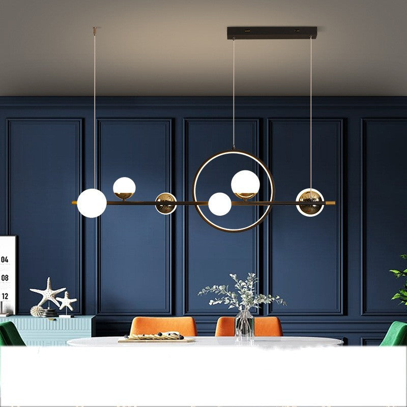 Nordic Linear 6-Light LED Chandelier – 112×27 cm Modern Pendant – Duvencioglu
