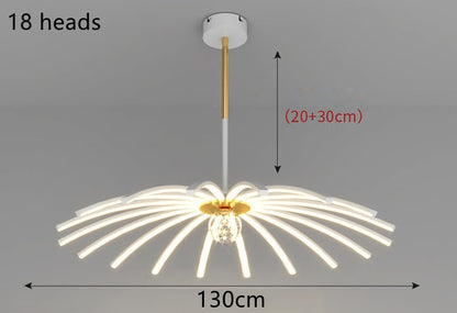 Iron-Art LED Chandelier – Remote & Voice-Control Pendant (10–15 Heads) – Duvencioglu