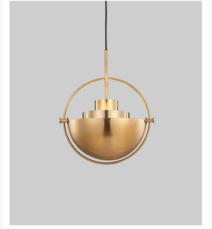 Half-Circle Zinc-Alloy LED Chandelier – Gold, Black, White & Blue – Duvencioglu