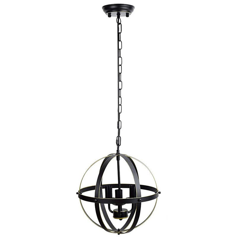 Retro Industrial Iron Chandelier - Vintage Style Ceiling Light – Duvencioglu