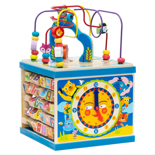 5-in-1 Wooden Activity Cube - Educational Toy for Toddlers (12 Months+) – Duvencioglu