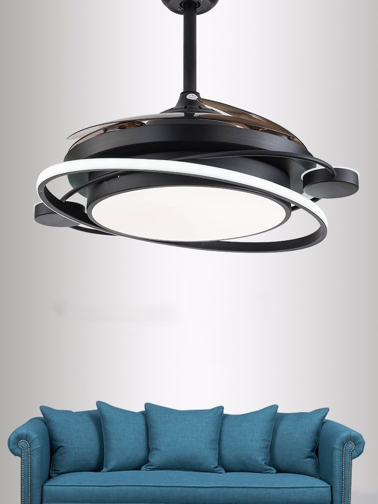 Modern Luxury Fan Chandelier – 42″ & 48″ Transparent-Blade Pendant (Model 813) – Duvencioglu