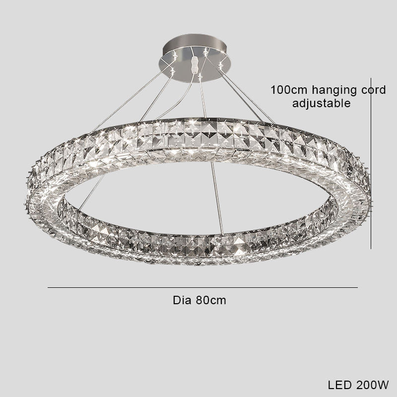 Light-Luxury Crystal LED Chandelier – 800 mm Push-Button Pendant (YSL-5994) – Duvencioglu