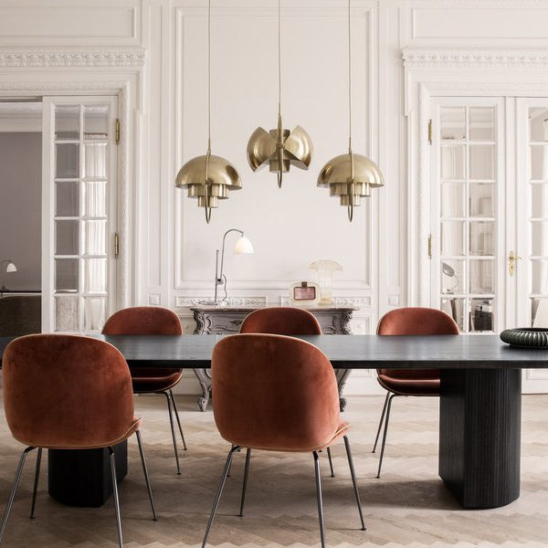 Half-Circle Zinc-Alloy LED Chandelier – Gold, Black, White & Blue – Duvencioglu