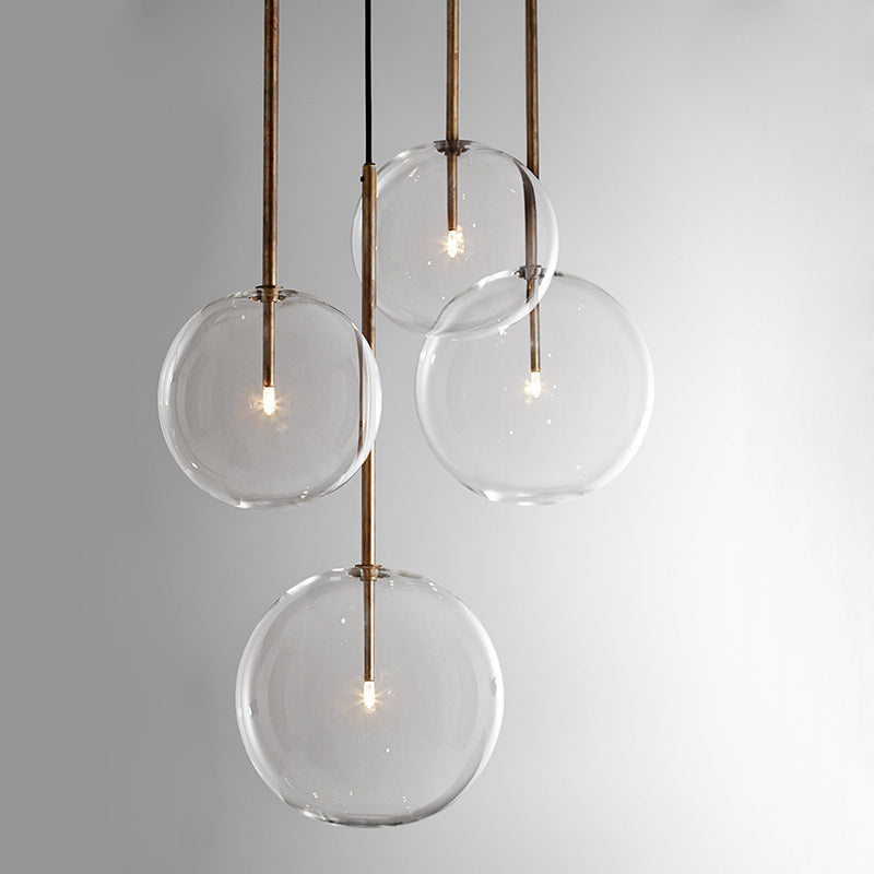 Postmodern Nordic Glass Ball Chandelier – Single-Head Pendant (Ø15–30 cm) – Duvencioglu