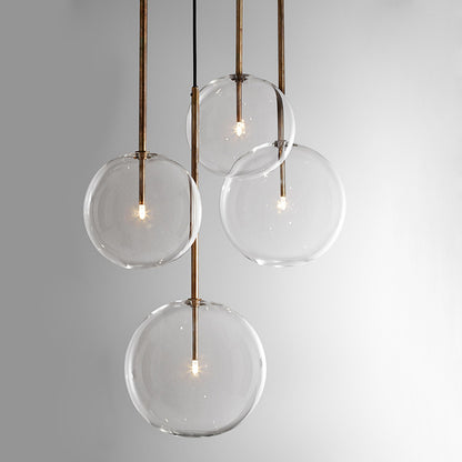 Postmodern Nordic Glass Ball Chandelier – Single-Head Pendant (Ø15–30 cm) – Duvencioglu
