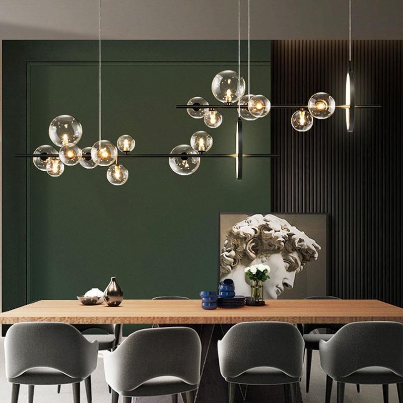 Glass-Ball LED Chandelier – 90×28×30 cm & 120×28×30 cm Pendants – Duvencioglu