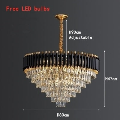 Nordic American Luxury Crystal Chandelier – Modern Iron Pendant Light – Duvencioglu