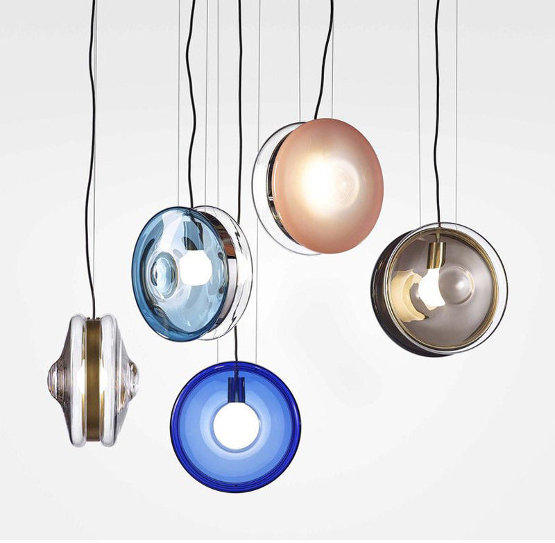 Scandinavian Macaron Glass Bedside Chandelier – 250 mm Pendant – Duvencioglu