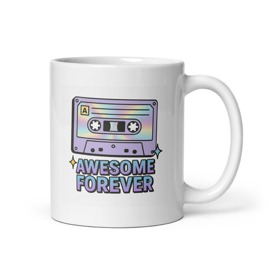 Cassette Tape Mug – Awesome Forever Retro Y2K Holographic Gift – Duvencioglu