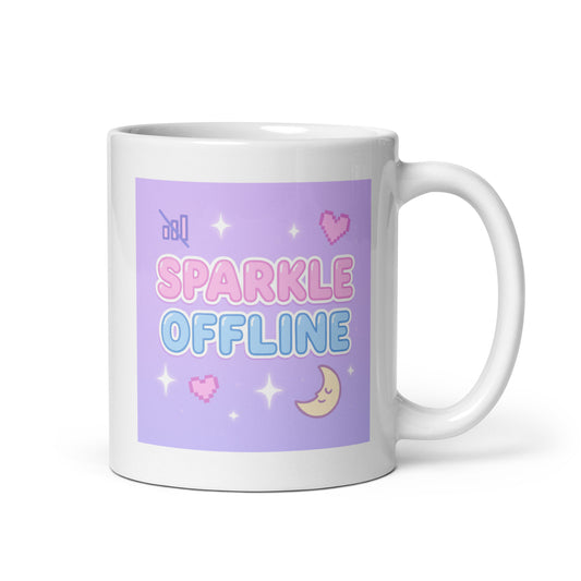 Sparkle Offline Mug – Pastel Y2K No Signal Design – Cute Digital Detox Gift – 2000s Aesthetic Coffee Cup – Duvencioglu