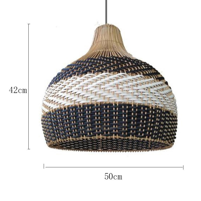 Scandinavian Rattan LED Chandelier – Café & Bar Pendant (Ø 50–60 cm) – Duvencioglu