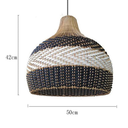 Scandinavian Rattan LED Chandelier – Café & Bar Pendant (Ø 50–60 cm) – Duvencioglu
