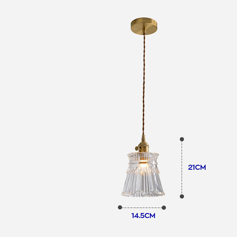 Luxury All-Copper Glass Chandelier – Nordic Bedside & Entry Pendant – Duvencioglu