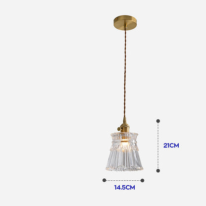Luxury All-Copper Glass Chandelier – Nordic Bedside & Entry Pendant – Duvencioglu