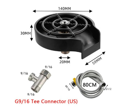 High-Pressure Bar Counter Cup Washer - Automatic Faucet & Sink Rinser