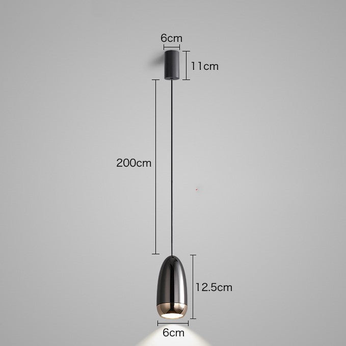 Modern Bullet-Head LED Pendant – Small Remote-Control Chandelier – Duvencioglu