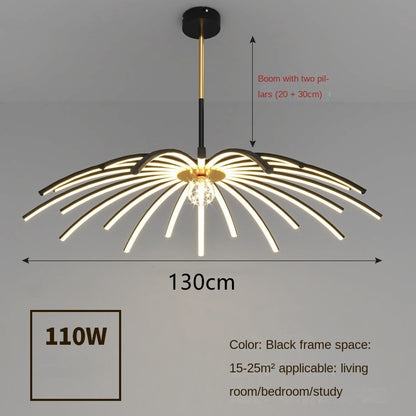 Iron-Art LED Chandelier – Remote & Voice-Control Pendant (10–15 Heads) – Duvencioglu