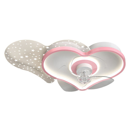 Love-Heart Fan & Chandelier – Children’s Room LED Ceiling Light – Duvencioglu