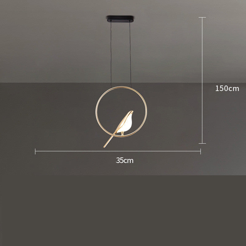 Magpie Bird Zinc-Alloy & Acrylic LED Chandelier – 35×150 cm Modern Pendant – Duvencioglu