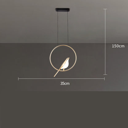 Magpie Bird Zinc-Alloy & Acrylic LED Chandelier – 35×150 cm Modern Pendant – Duvencioglu