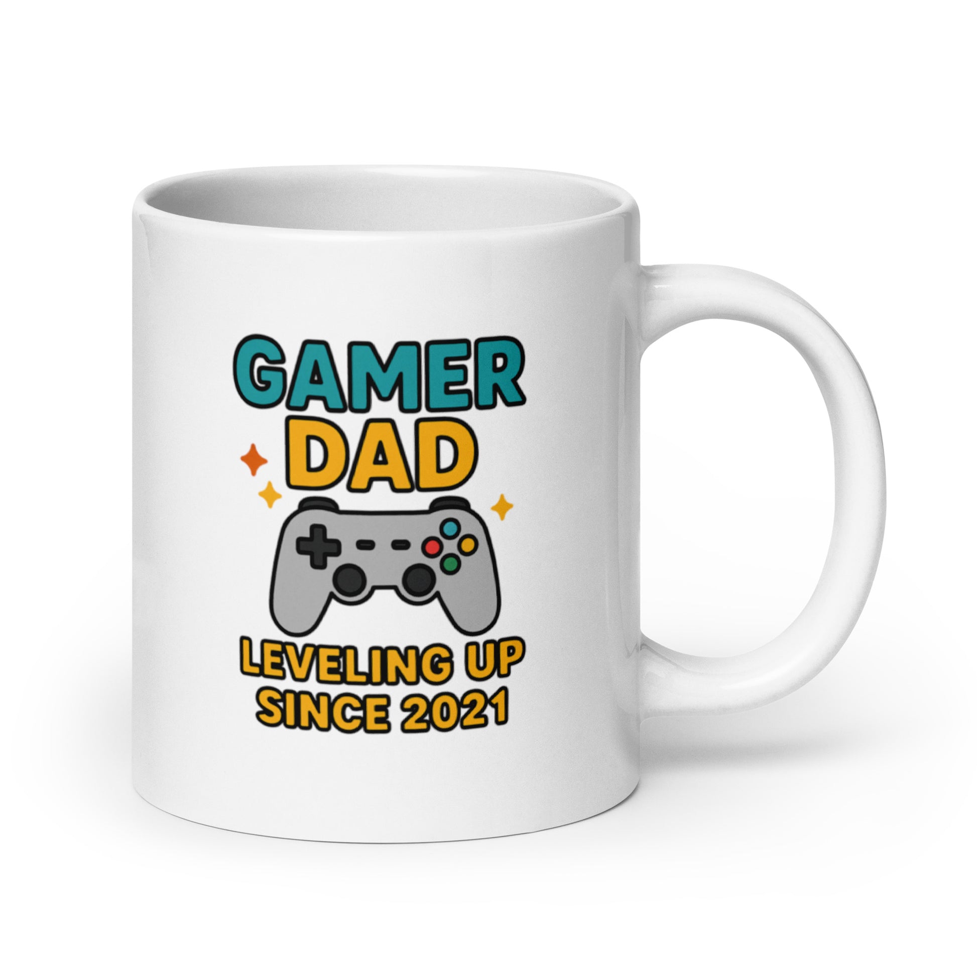 Gamer Dad Mug – Leveling Up Since Design – Fun Father&#39;s Day Gift – Video Game Coffee Cup – Cool Dad Gift Idea – Duvencioglu