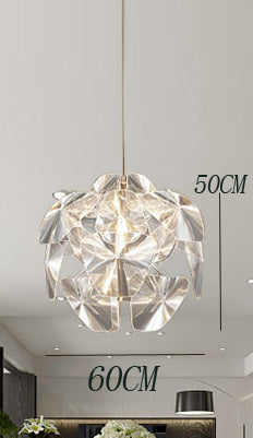 LED Apple-Shape Acrylic Chandelier – 3-Head Branch Pendant – Duvencioglu