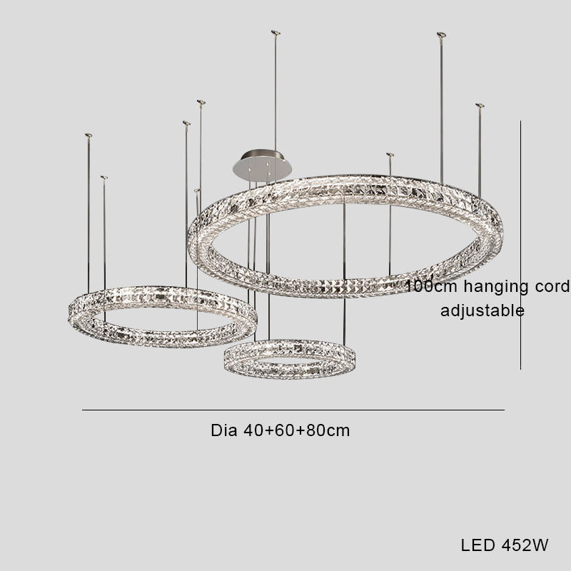 Light-Luxury Crystal LED Chandelier – 800 mm Push-Button Pendant (YSL-5994) – Duvencioglu