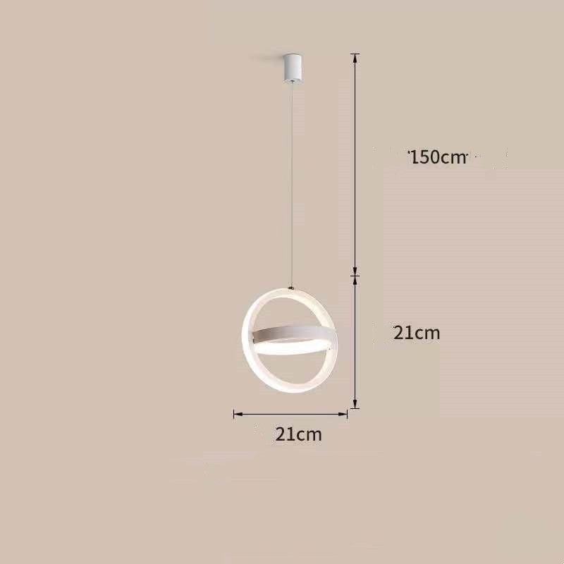 Nordic Single-Head LED Pendant – 210 mm Iron Chandelier – Duvencioglu