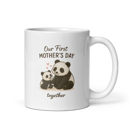 Our First Mother’s Day Mug – Cute Panda Mom and Baby – First Mother’s Day Gift Together – New Mom Coffee Cup – Animal Motherhood Mug – Duvencioglu