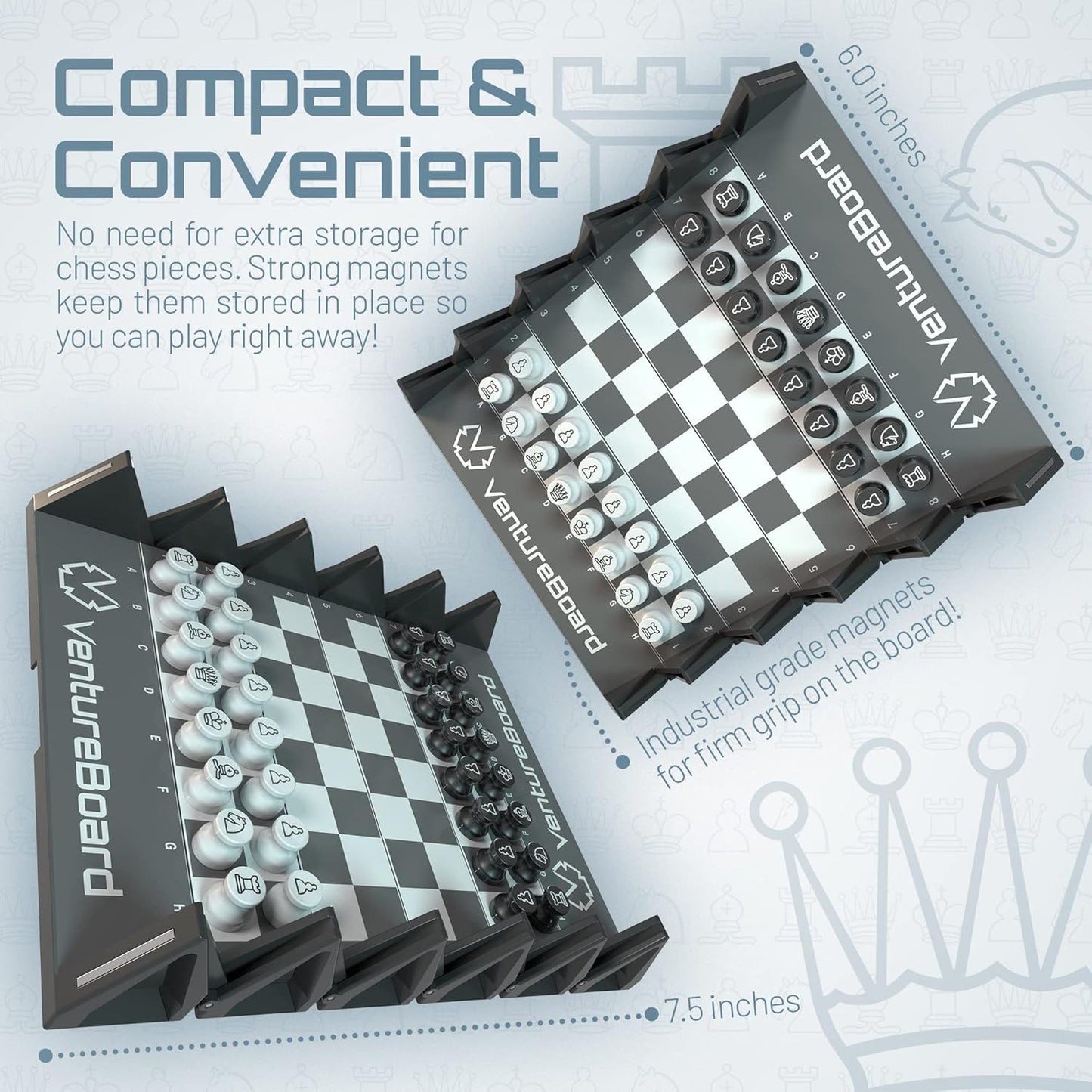 Portable Travel Chess Set with Folding Board