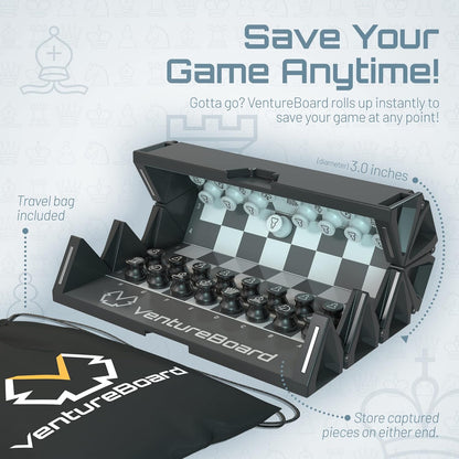 Portable Travel Chess Set with Folding Board
