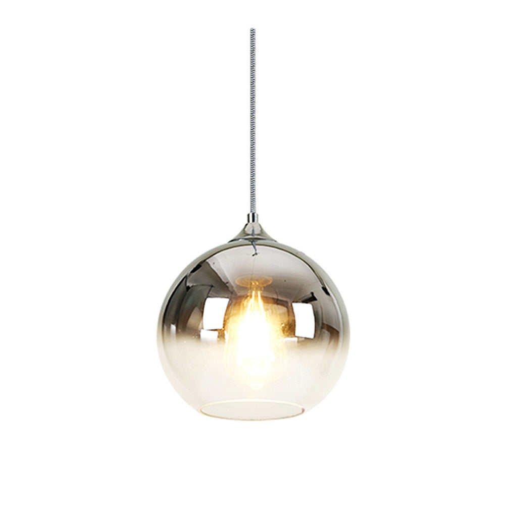 Gradient Glass Ball Chandelier – 15/20/25/30 cm LED Pendant (Gold, Rose Gold & Silver) – Duvencioglu