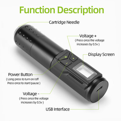 Adjustable Radio Source Tattoo Pen - Mini Motor Machine with USB Charging – Duvencioglu