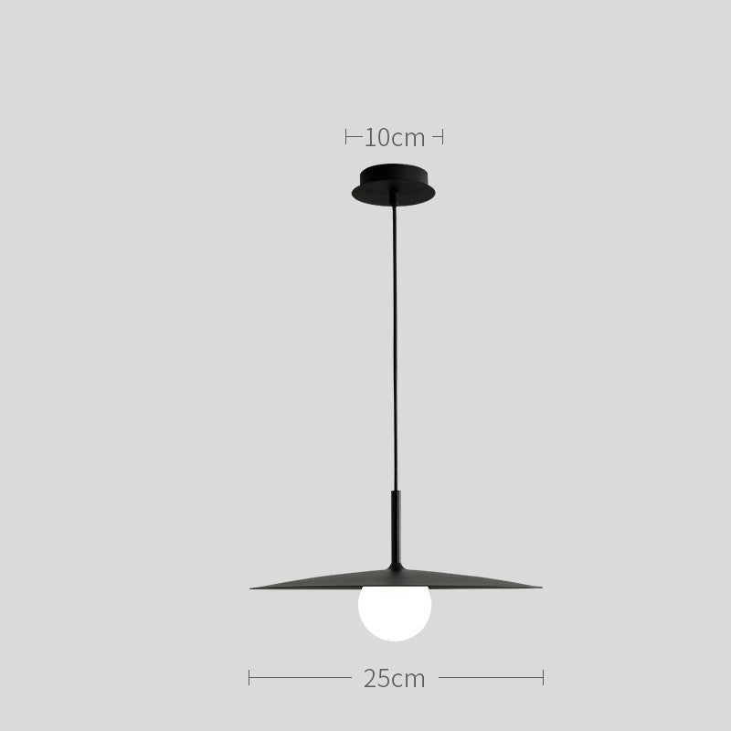 Minimalist Straw-Hat Dining Chandelier – Single-Head Iron Pendant – Duvencioglu