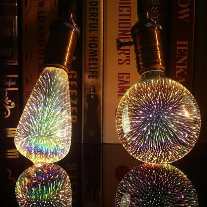 3D Fireworks LED Decorative Light Bulb - E27 Base Novelty Lamp – Duvencioglu