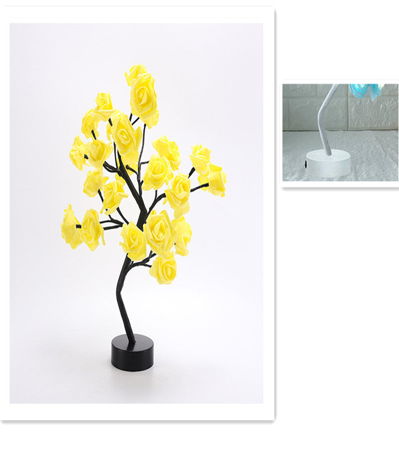 LED Rose Tree Table Lamp - Romantic USB-Powered Night Light – Duvencioglu