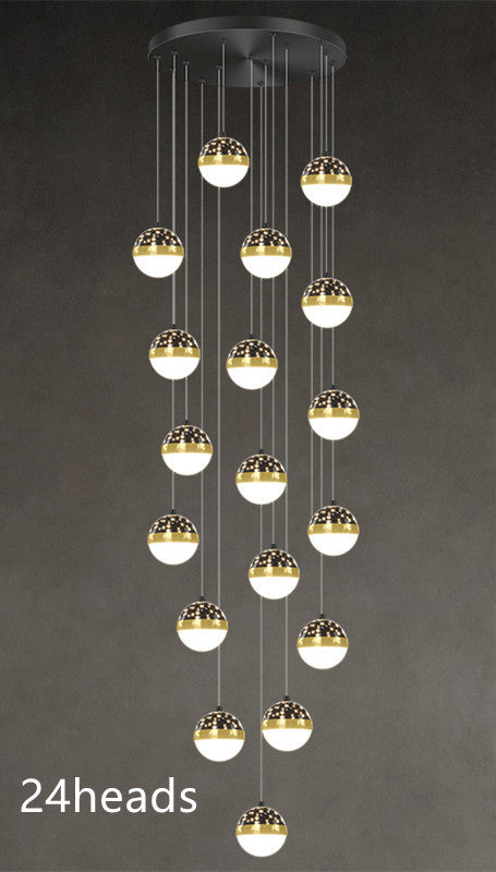 Nordic Luxury Duplex Staircase LED Chandelier – Model D6468 – Duvencioglu
