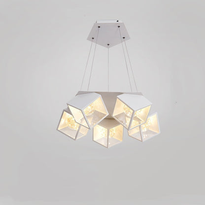 Nordic Star LED Chandelier – 5/7-Arm Iron Pendant Light (Black & White) – Duvencioglu