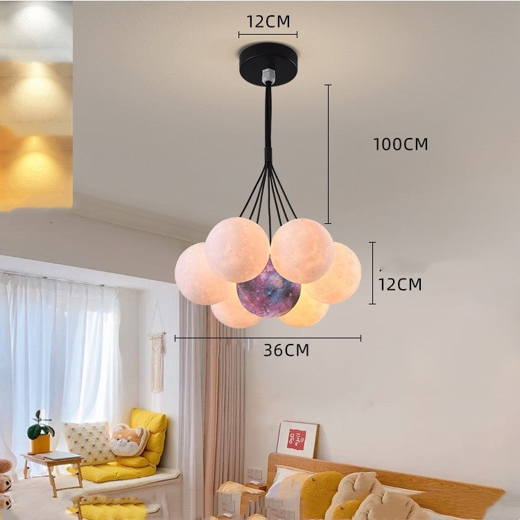 Nordic Moon Bubble LED Chandelier – 10–15 Lights, 41–50 W Neutral White Pendant – Duvencioglu