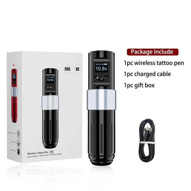 W2 Wireless Tattoo Pen with OLED Display & 1700mAh Battery – Duvencioglu
