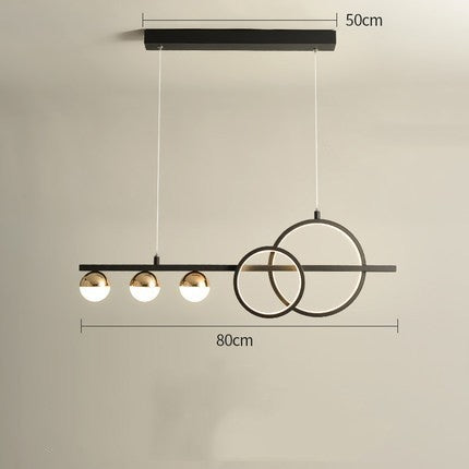 Nordic Rectangular LED Chandelier – Black & Gold 80/95/120 cm Pendant – Duvencioglu