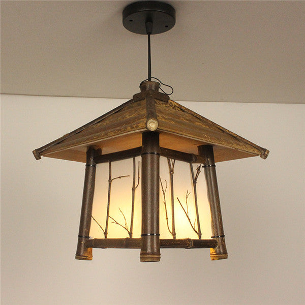 Southeast Asian Bamboo LED Chandelier – Retro Chinese Tea-Room Pendant – Duvencioglu