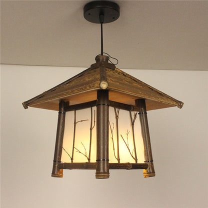 Southeast Asian Bamboo LED Chandelier – Retro Chinese Tea-Room Pendant – Duvencioglu