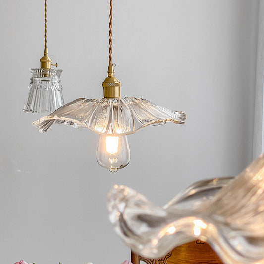 Luxury All-Copper Glass Chandelier – Nordic Bedside & Entry Pendant – Duvencioglu