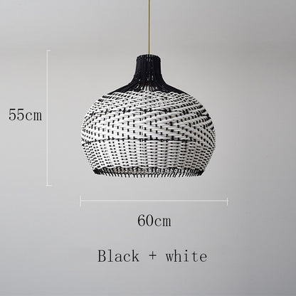 Scandinavian Rattan LED Chandelier – Café & Bar Pendant (Ø 50–60 cm) – Duvencioglu