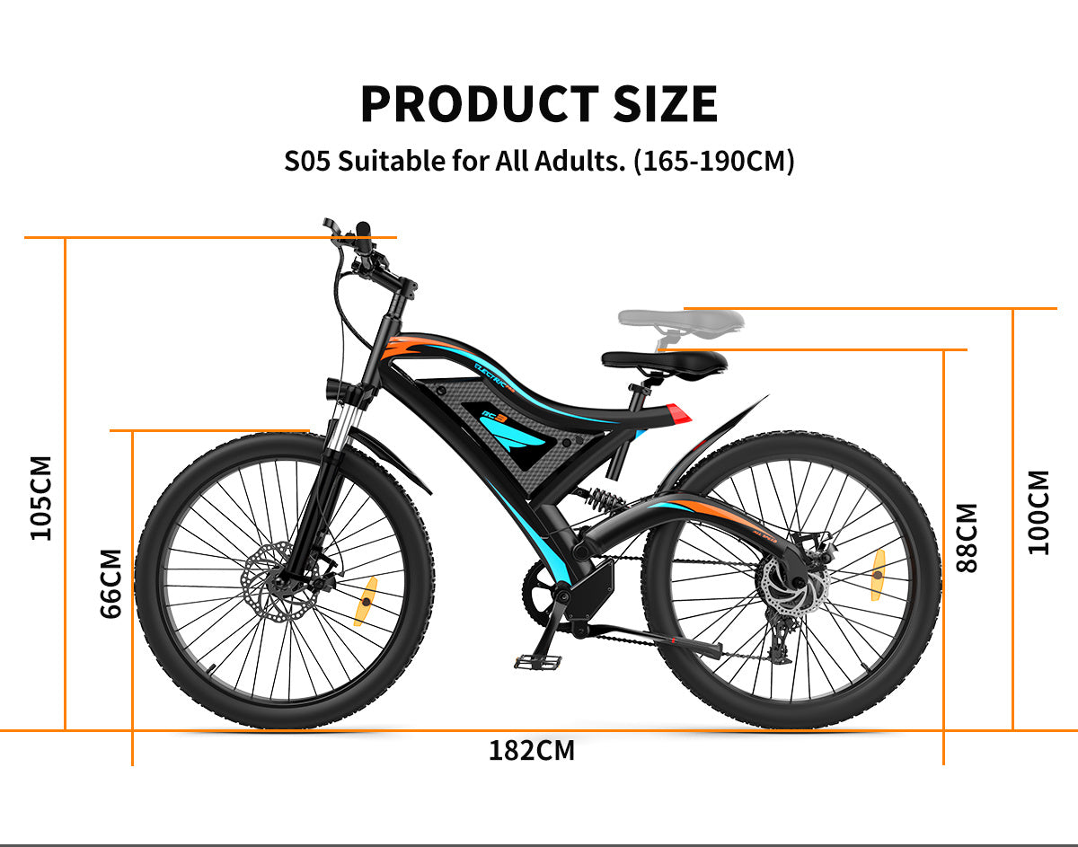 Ride Beyond Limits: 26" Electric Mountain Bike with 500W Motor & 48V Battery – Duvencioglu